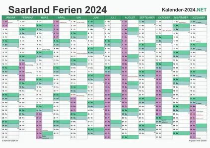 FERIEN Saarland 2024 - Ferienkalender & Übersicht