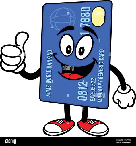 Credit Card with Thumbs Up- A Cartoon Illustration of a Credit Card ...