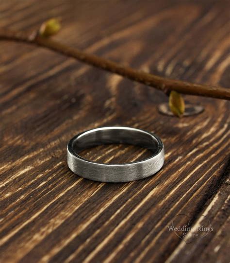 4mm Simple Silver Wedding Band in Matte Finish Men's or - Etsy