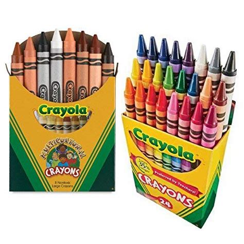 Crayola Multicultural Crayons Assorted, Non-Toxic Box of 8, Bundled ...