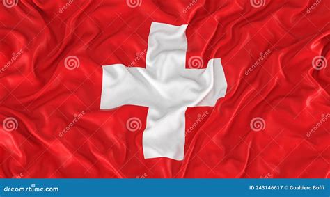 Flag with White Cross on Red of Switzerland Stock Illustration ...