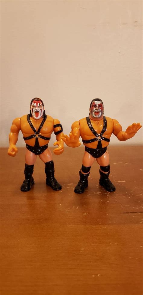 Wwf Hasbro figures demolition Ax and Smash. Action works on both Ax is missing a finger. Missing ...