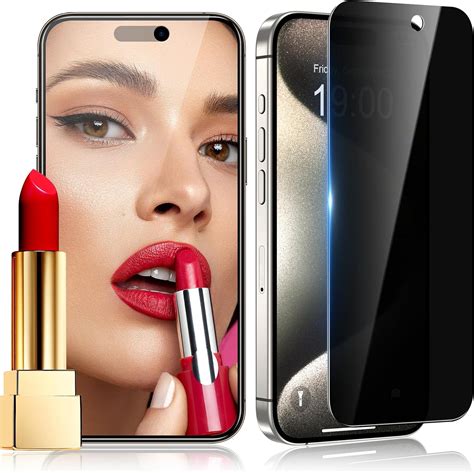 Amazon.com: WHPXJY Privacy Screen Protector for iPhone 15 Pro Max / 15 Plus Mirrored Tempered ...