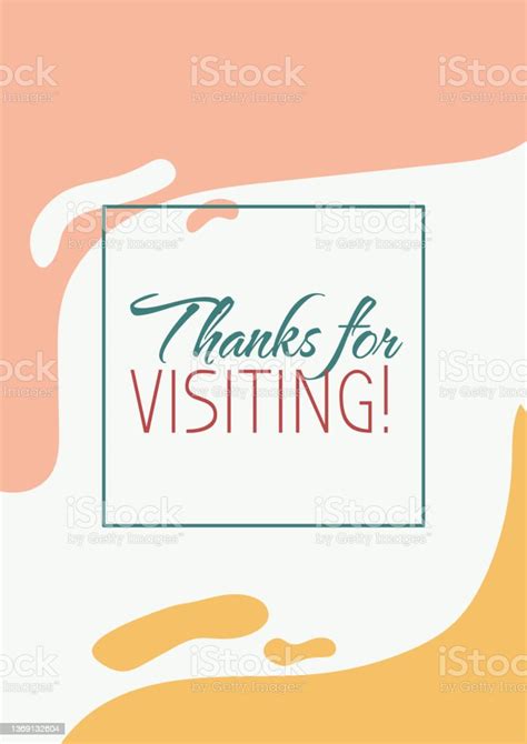 Thanks For Visiting Greeting Card With Color Icon Element Stock Illustration - Download Image ...