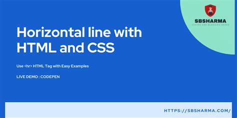 Horizontal line hr HTML Tag with CSS - sbsharma