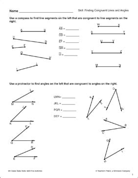 Finding Congruent Lines and Angles | Printable Skills Sheets - Worksheets Library