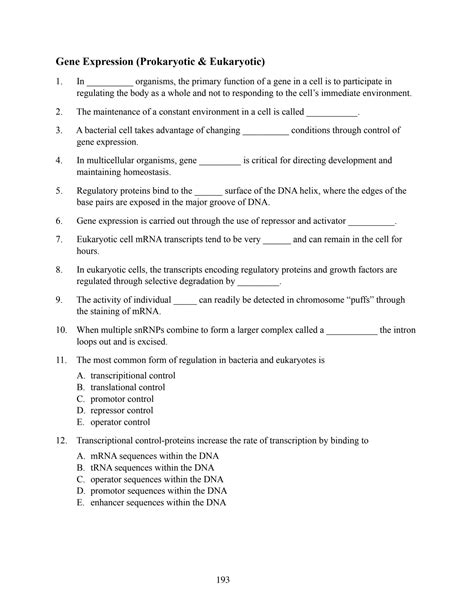 SOLUTION: Gene expression prokaryotic eukaryotic - Studypool