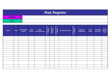 Risk Register Template Excel - Risk Register Excel Template ...