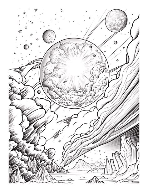 Free Galaxy Space Coloring Page 65 | Free Coloring Adventure