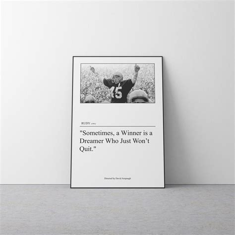 Rudy Film Print, Movie Quote Poster - Etsy