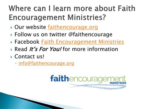 PPT - Faith Encouragement Ministries PowerPoint Presentation, free download - ID:5293931