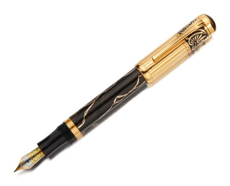 MONTBLANC | A LIMITED EDITION GOLD PLATED AND BLACK MARBLED FOUNTAIN ...