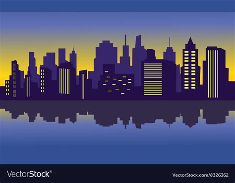 City silhouette at night Royalty Free Vector Image