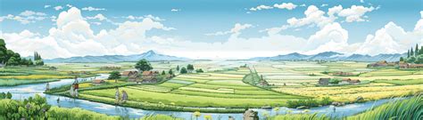 Feudal Japan, Rice Fields, Hayao Miyazaki Style :: Behance