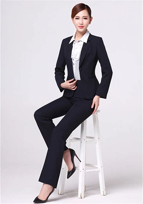 S XXXL 2015 Women Business Suits Formal Office pants Suits Work wear 2 Piece Set Two Button ...