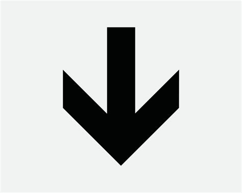 Down Arrow Icon. Downward Under Below Download Here Place Position Direction Navigation. Black ...