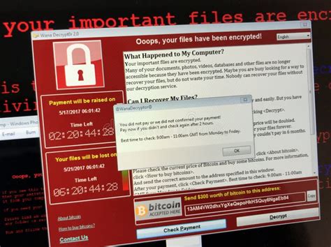 WannaCry ransomware attack editorial stock photo. Image of hack - 124953643