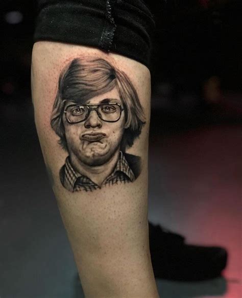 A tattoo of Jeffrey Dahmer, a serial killer who raped and murdered males as young as 13 : r/ATBGE