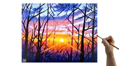 Sunset Forest Painting