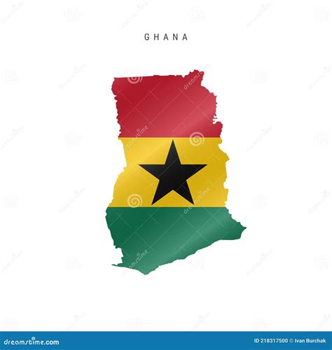 Waving Flag Map of Ghana. Vector Illustration Stock Vector ...