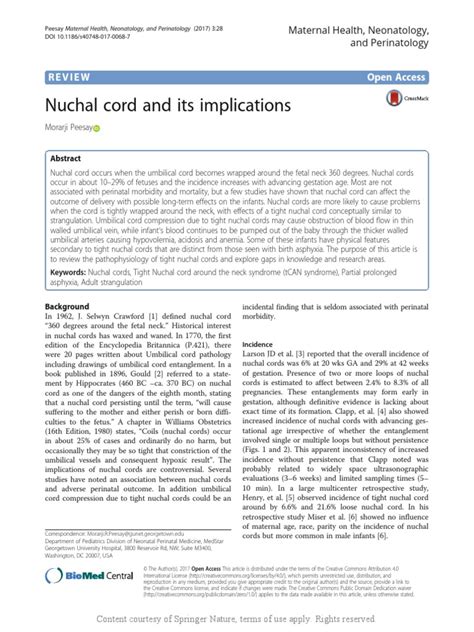 Nuchal Cord and Its Implications | PDF | Fetus | Childbirth