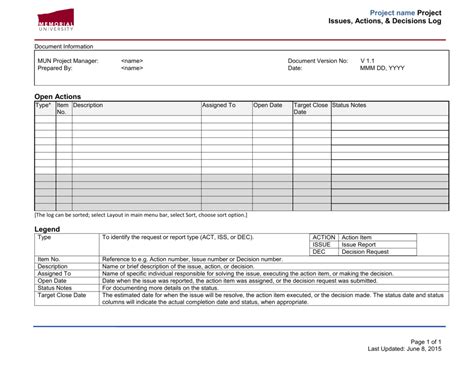 Decision Log ~ Excel Templates