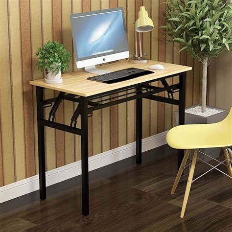 Bespivet Non Assemble Folding Computer Desk Simple PC Laptop Study Desk for Home Office Writing ...