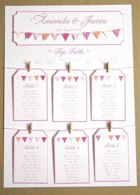 Pretty Bunting Wedding Table Plan Seating Plan Seating - Etsy | Wedding ...