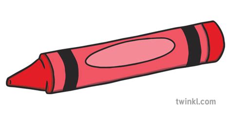 Red Crayon Clipart Illustration - Twinkl