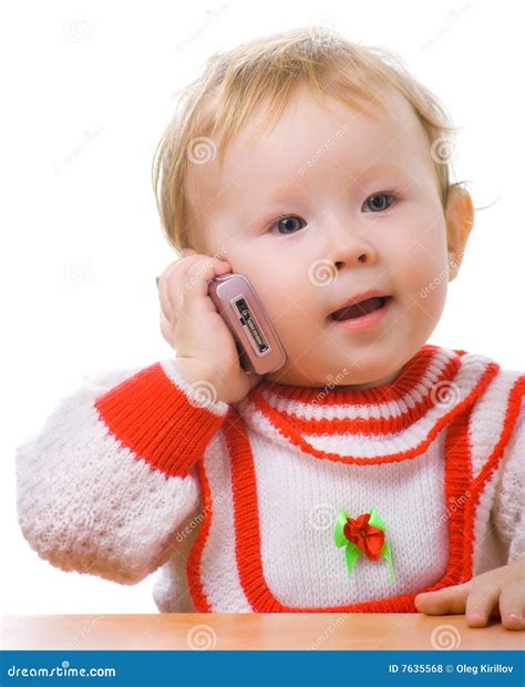 Kid Talking On A Cellular Phone Royalty Free Stock Photos - Image: 7635568