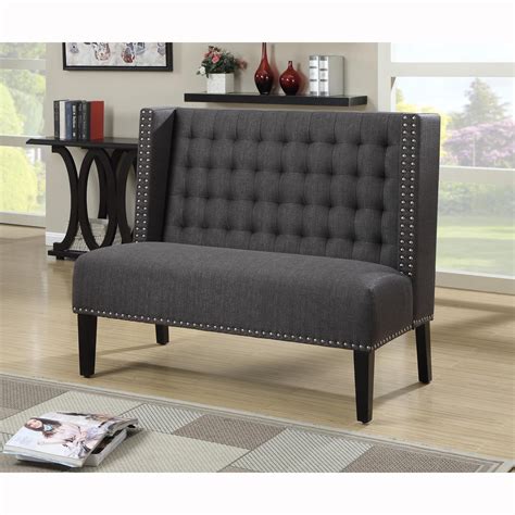 Dark Gray Tufted Upholstered Banquette Bench - Overstock Shopping - Great Deals on Benches