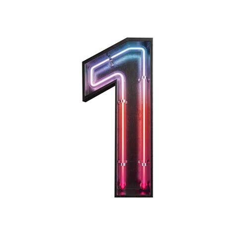 Number 1, Alphabet made from Neon Light 8505957 PNG