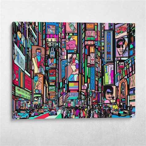 Pop Art Times Square Modern Abstract Colorful Pop Art Wall Art