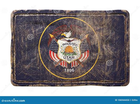 Old Utah State flag stock illustration. Illustration of abstract - 106944450