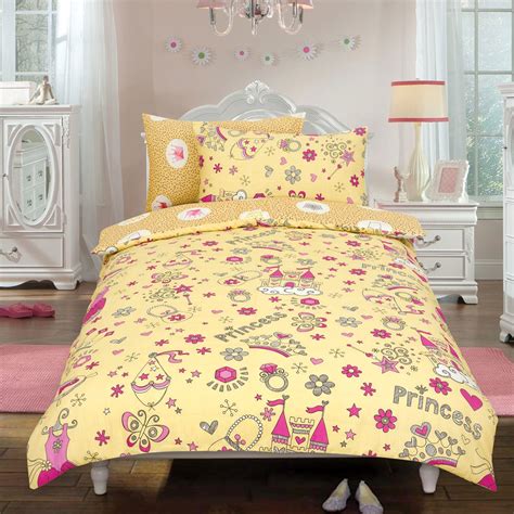 Princess 'Crown' Cream Reversible Rotary Double Bed Duvet Quilt Cover ...