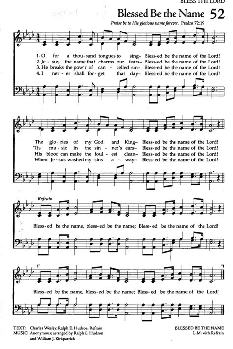 The Celebration Hymnal: songs and hymns for worship 52. O for a thousand tongues to sing ...