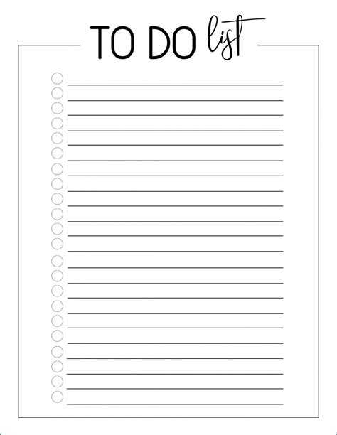 》Free Printable To Do List Template