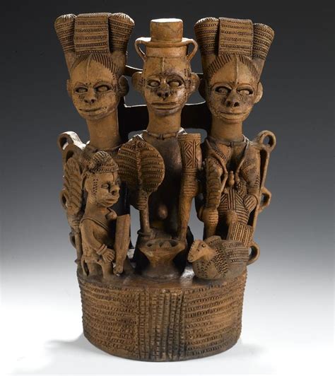 Africa | Altarpiece dedicated to the Igbo Yam god from the Kwale Igbo people, Osisa village ...