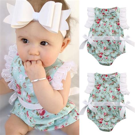 $3.32 - Newborn Toddler Baby Girl Clothes Lace Floral Romper Bodysuit Outfits 0-24M #ebay # ...