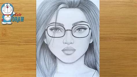 How to draw a Girl face with Glasses for beginners - step by step ...