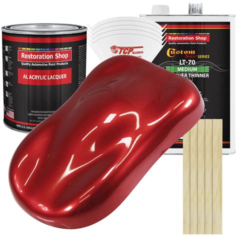 Restoration Shop - Firethorn Red Pearl Acrylic Lacquer Auto Paint - Complete Gallon Paint Kit ...