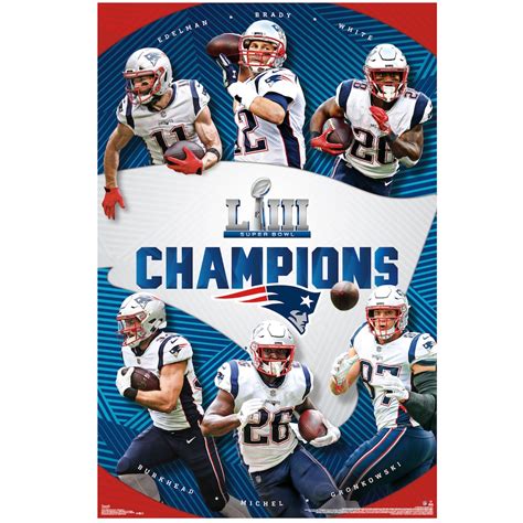 New England Patriots Super Bowl LIII Champions Poster