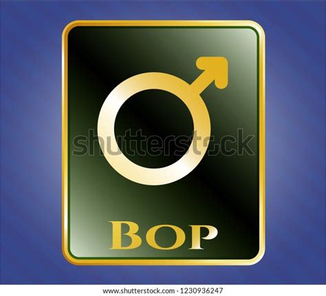 Golden Emblem Male Icon Bop Text Stock Vector (Royalty Free) 1230936247 ...