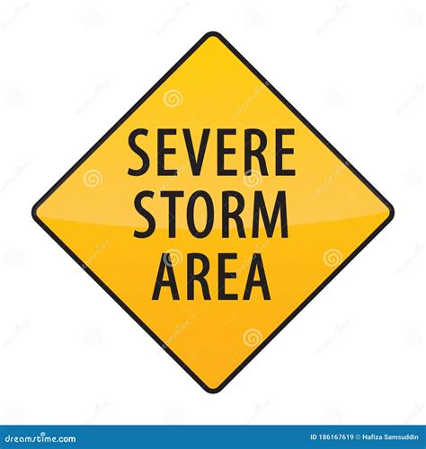 Severe Storm Area Warning Sign. Vector Illustration Decorative Design Stock Vector ...