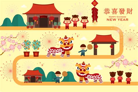 chinese lunar new year vector | Illustrator Graphics ~ Creative Market