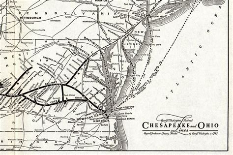 1940 Antique CHESAPEAKE & OHIO Railroad Map Vintage C & O Railway Map ...