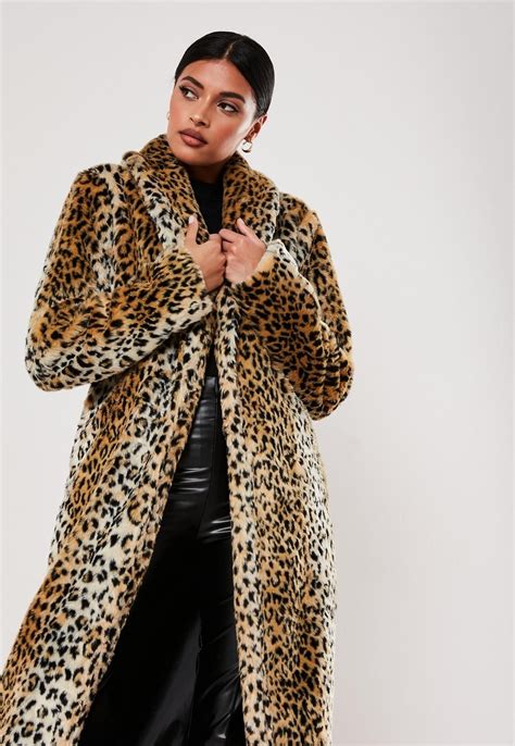 Brown Leopard Print Long Faux Fur Coat | Missguided | Leopard print ...