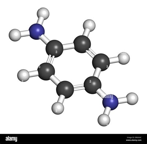 p-Phenylenediamine (PPD) hair dye molecule. Also precursor in polymer Stock Photo: 65916856 - Alamy