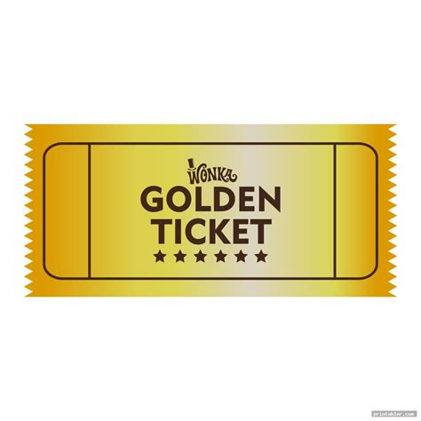 Willy Wonka Printable Golden Ticket