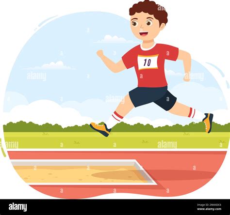 Record long jump Stock Vector Images - Alamy